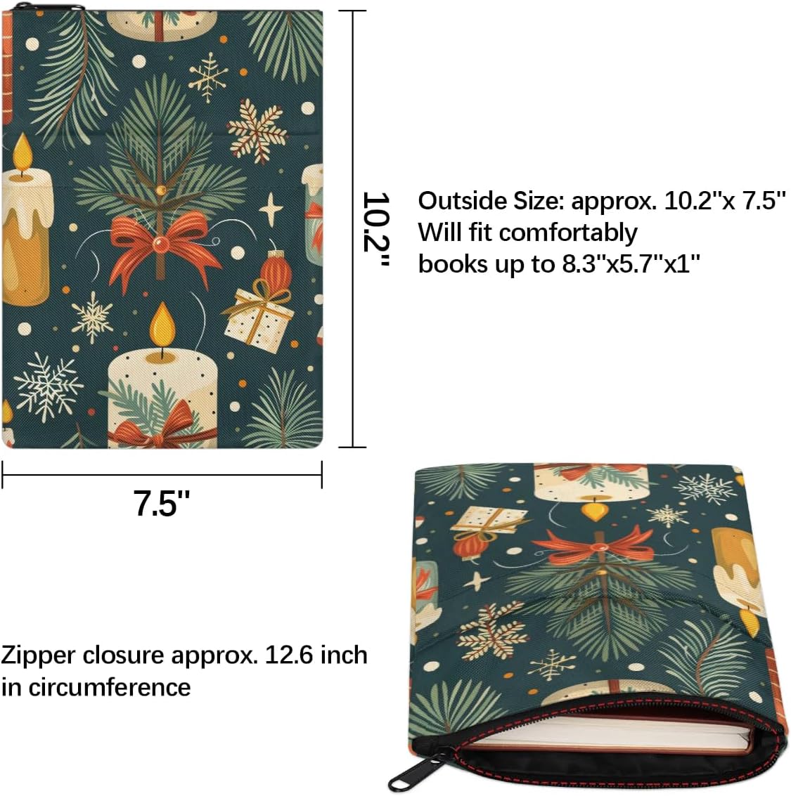 Christmas Candle Book Sleeve for Book Lovers Gifts