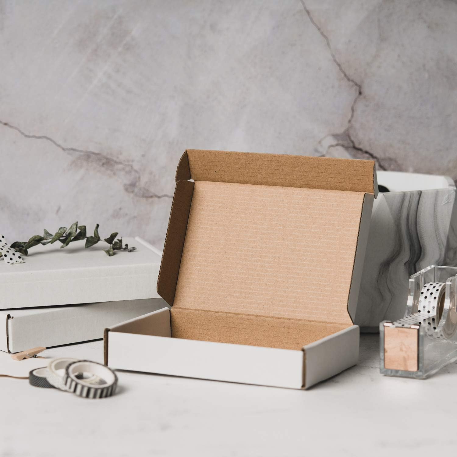 RUSPEPA Recyclable Corrugated Box Mailers 6x4x1