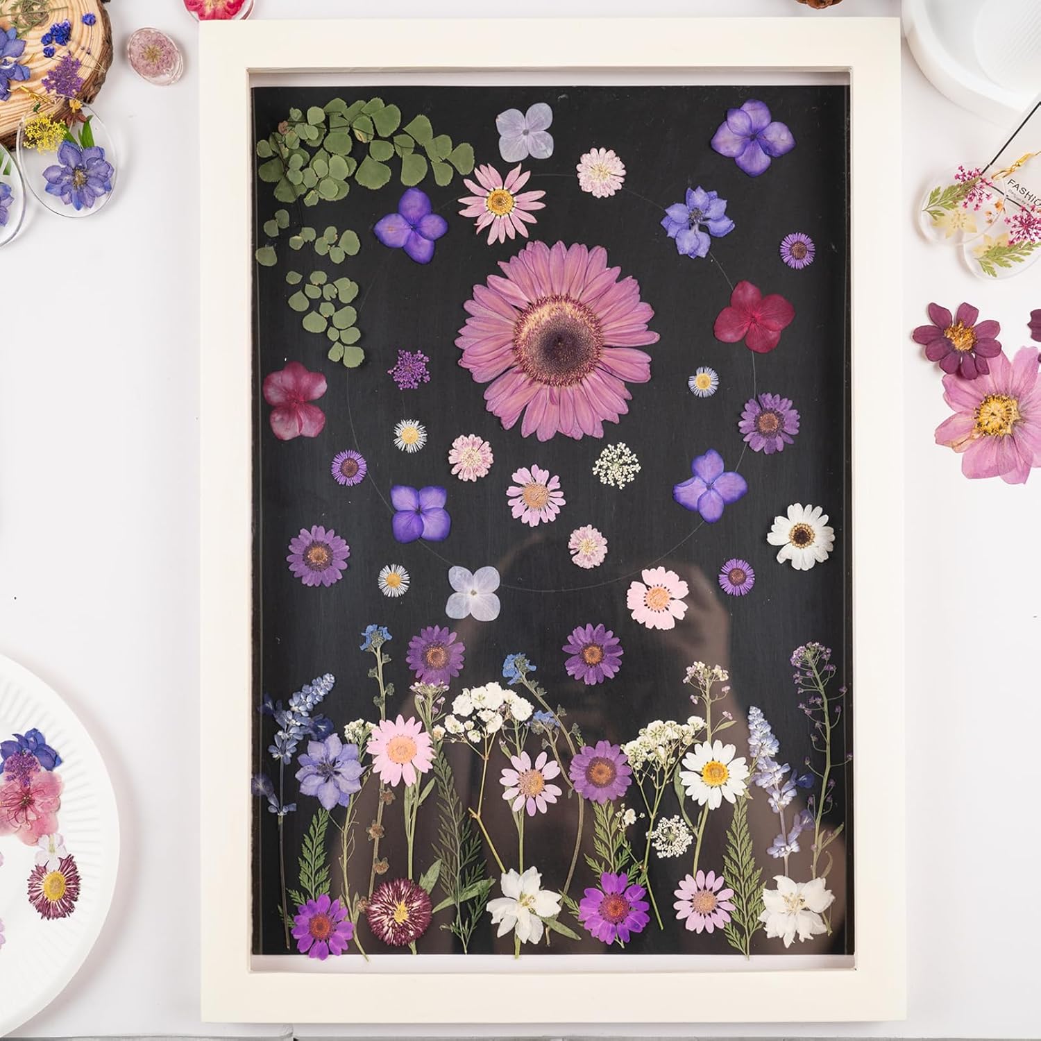 130 Pcs Dried Pressed Flowers for Resin Crafting DIY Projects