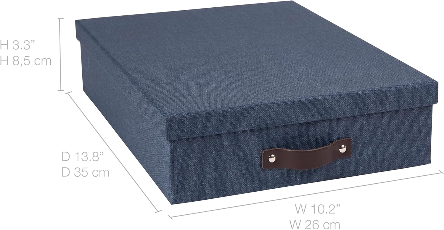 Bigso Oskar Canvas File Box - Blue 33 x 102 x 138 in