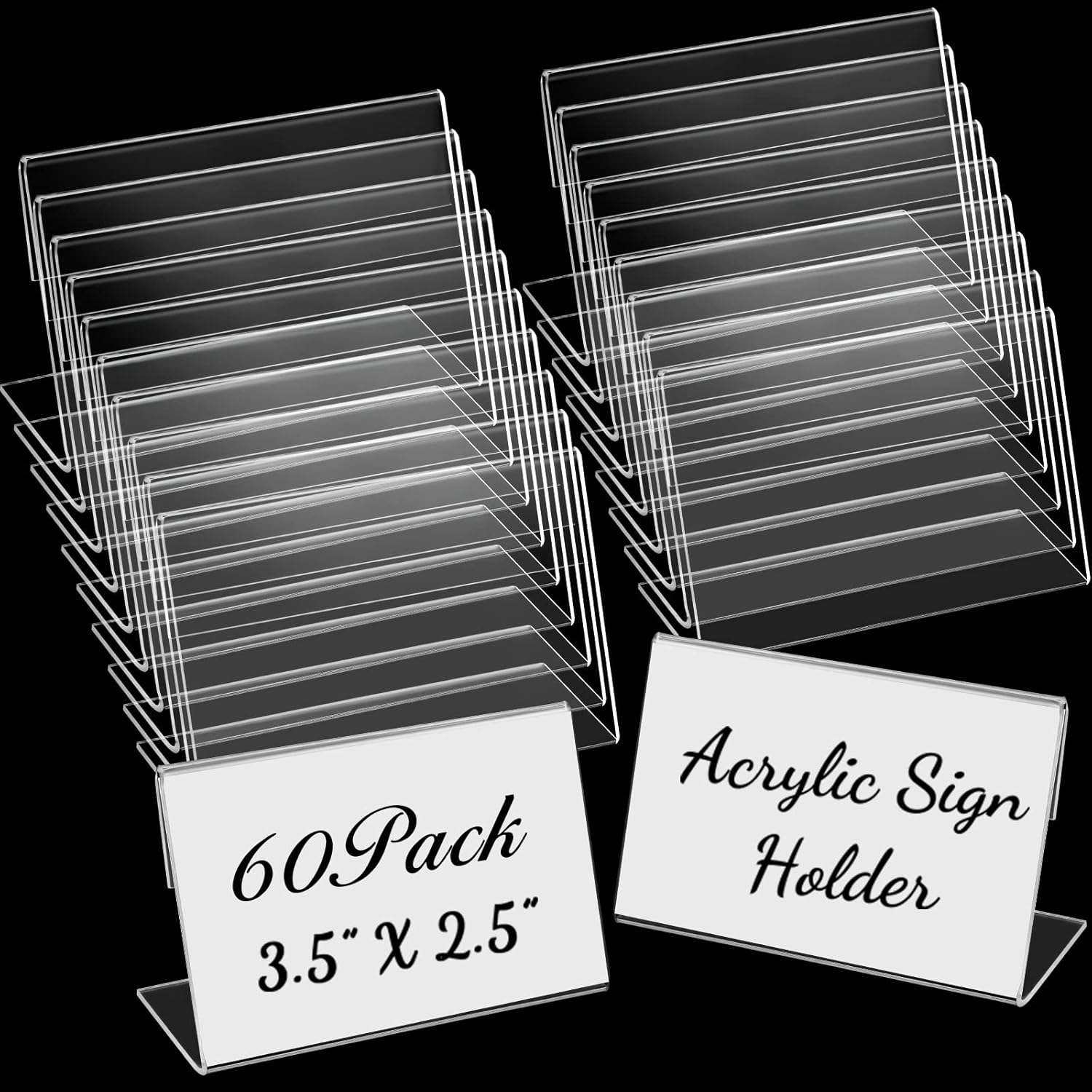 Vicenpal 35x25 Inch Acrylic Sign Holder L Shaped Stand 20 Pcs