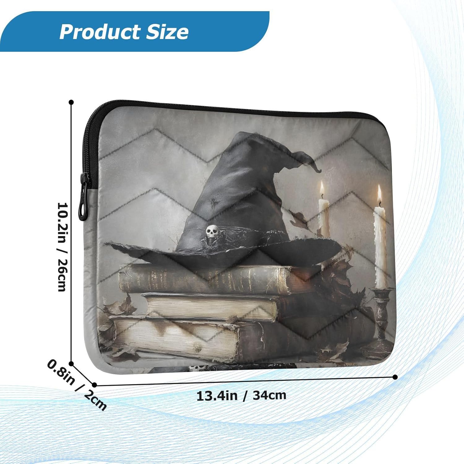 Halloween Witch Hat Candle Laptop Sleeve 13-14 Inch