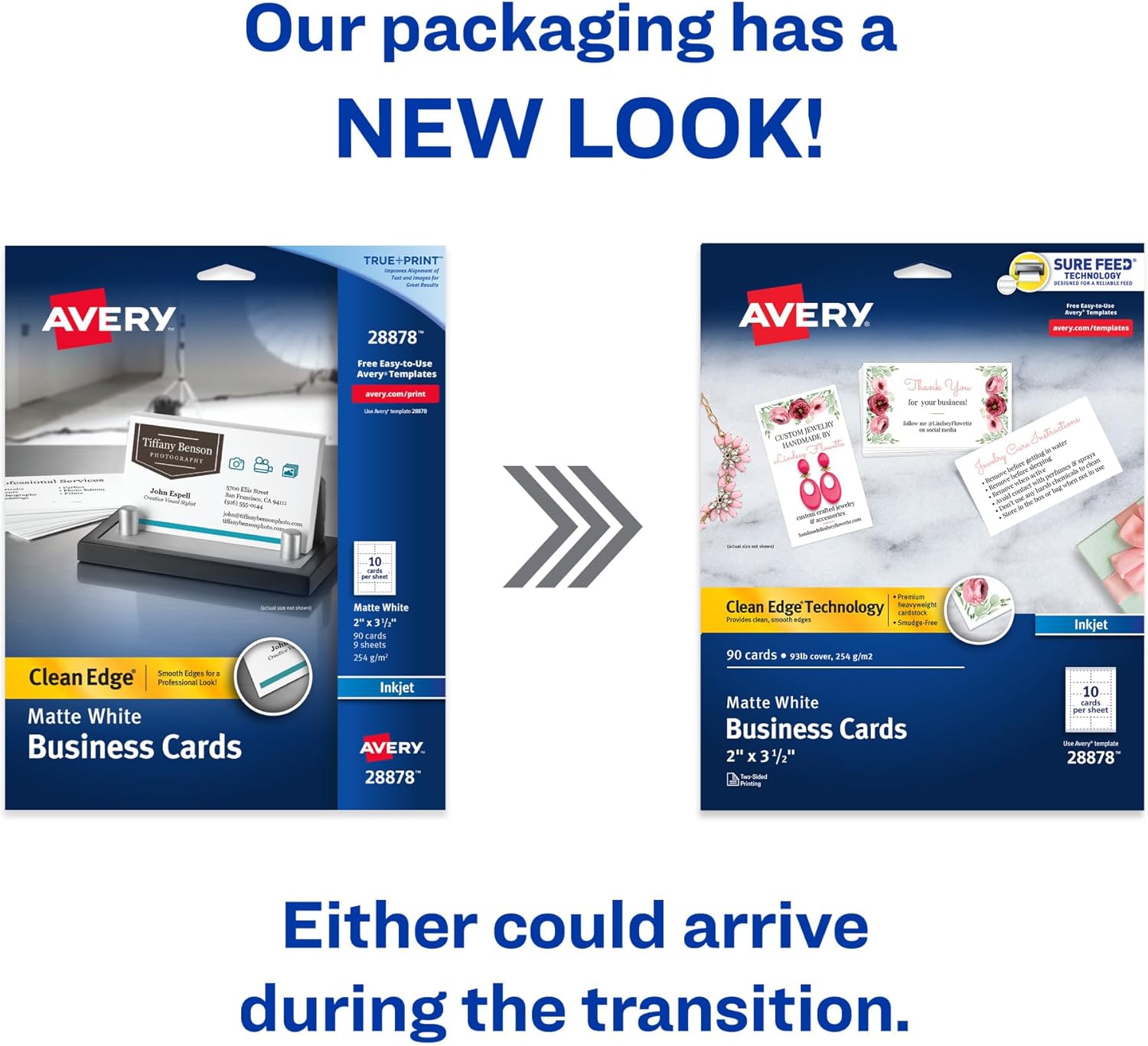 Avery Clean Edge Business Cards 2x35 White 90 Blank