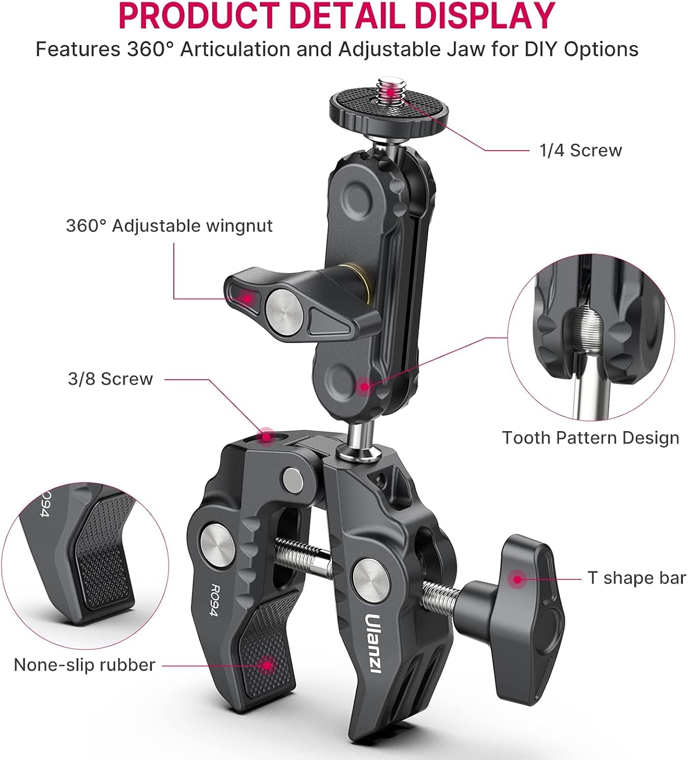 ULANZI Super Clamp for Camera Monitor Mounts