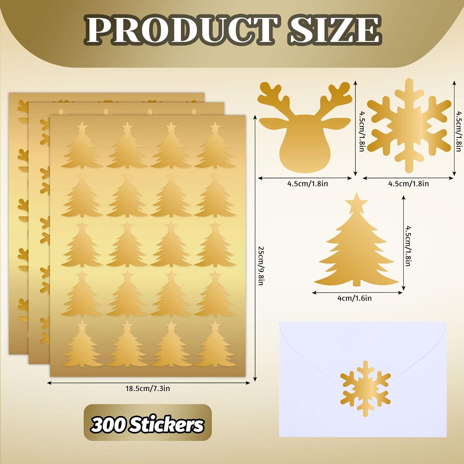 Whaline 300Pcs Christmas Envelope Seal Stickers