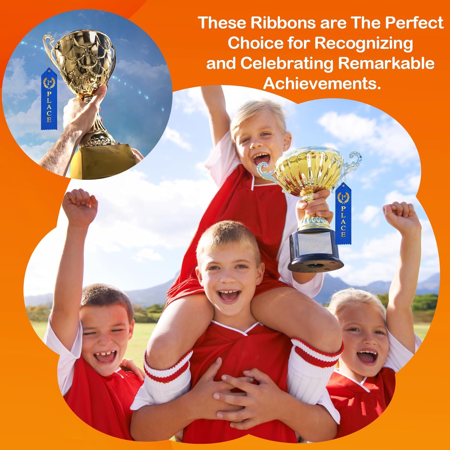 48PCS Award Ribbons with Event Card and Gold Rope