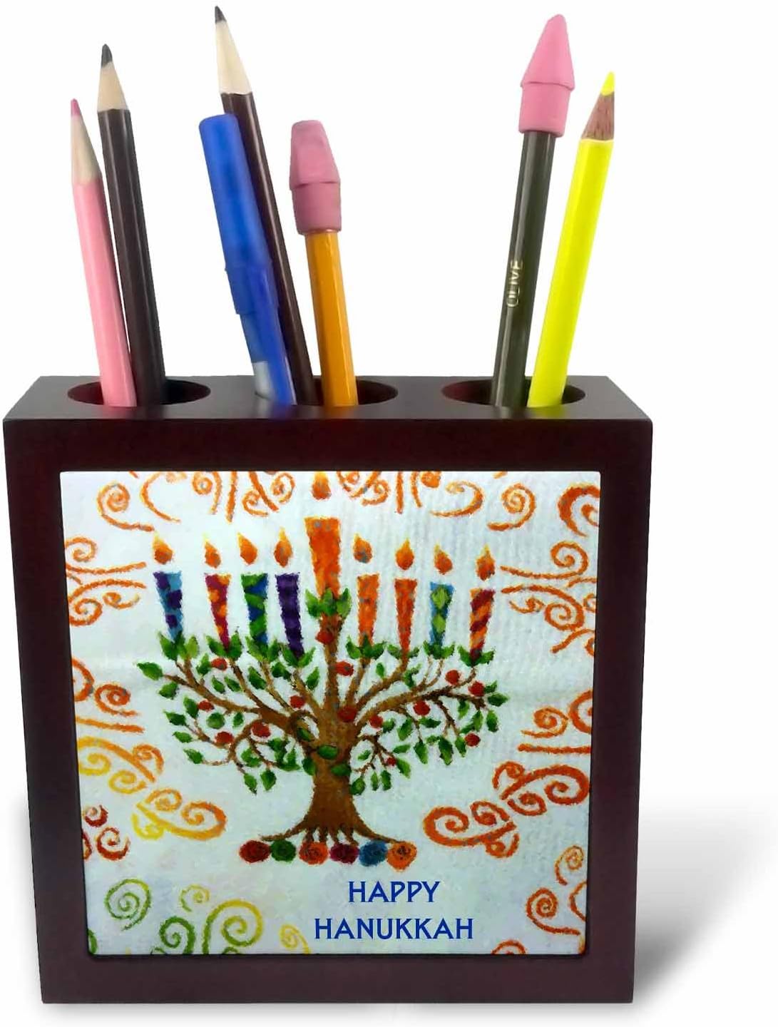 3dRose ph_32033_1 Hanukkah Menorah Pencil Holder