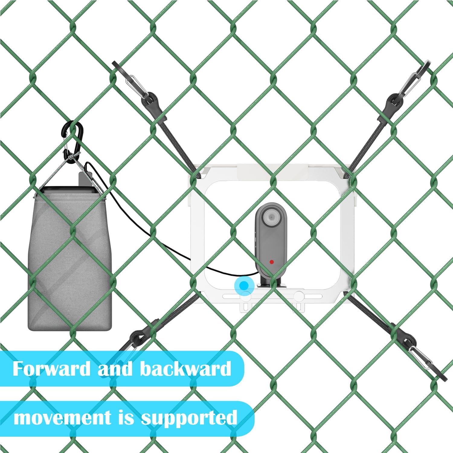 Cell Phone Fence Mount with Shade and Power Bank Bag