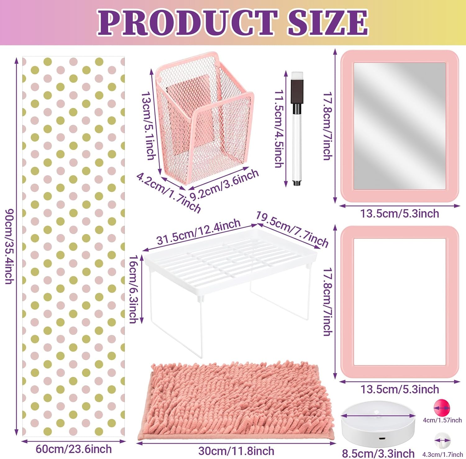 Chuangdi 17 Pcs Locker Organizer and Decorating Kit