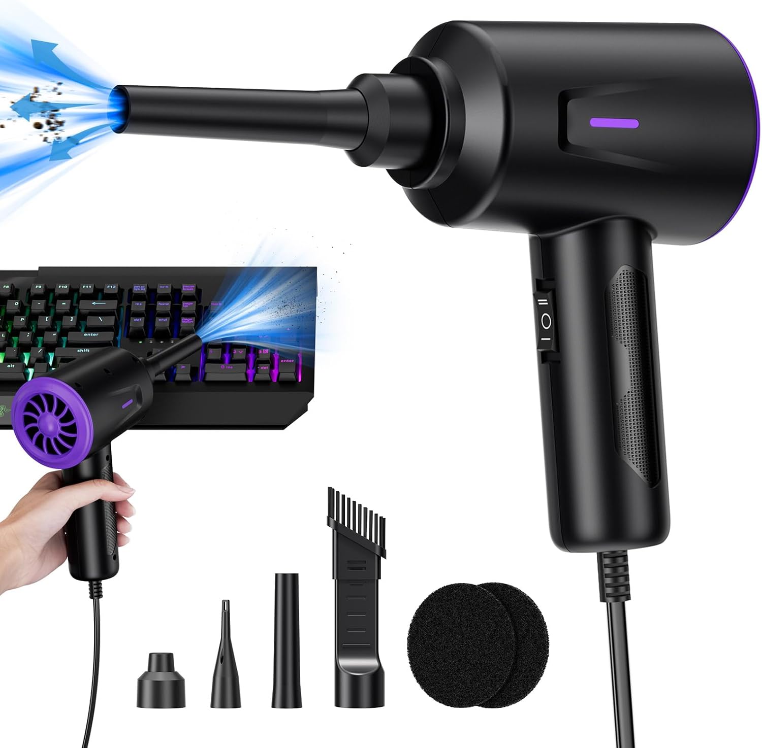 Goweto Electric Air Duster - Powerful Motor for Cleaning Electronics