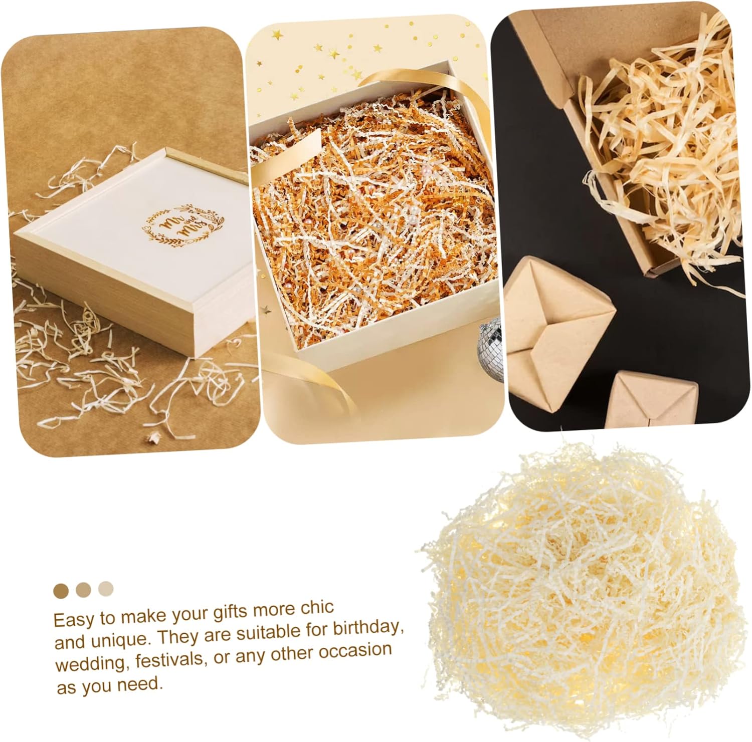 Ipetboom Shredded Paper Filler for Boxes and Party Favors