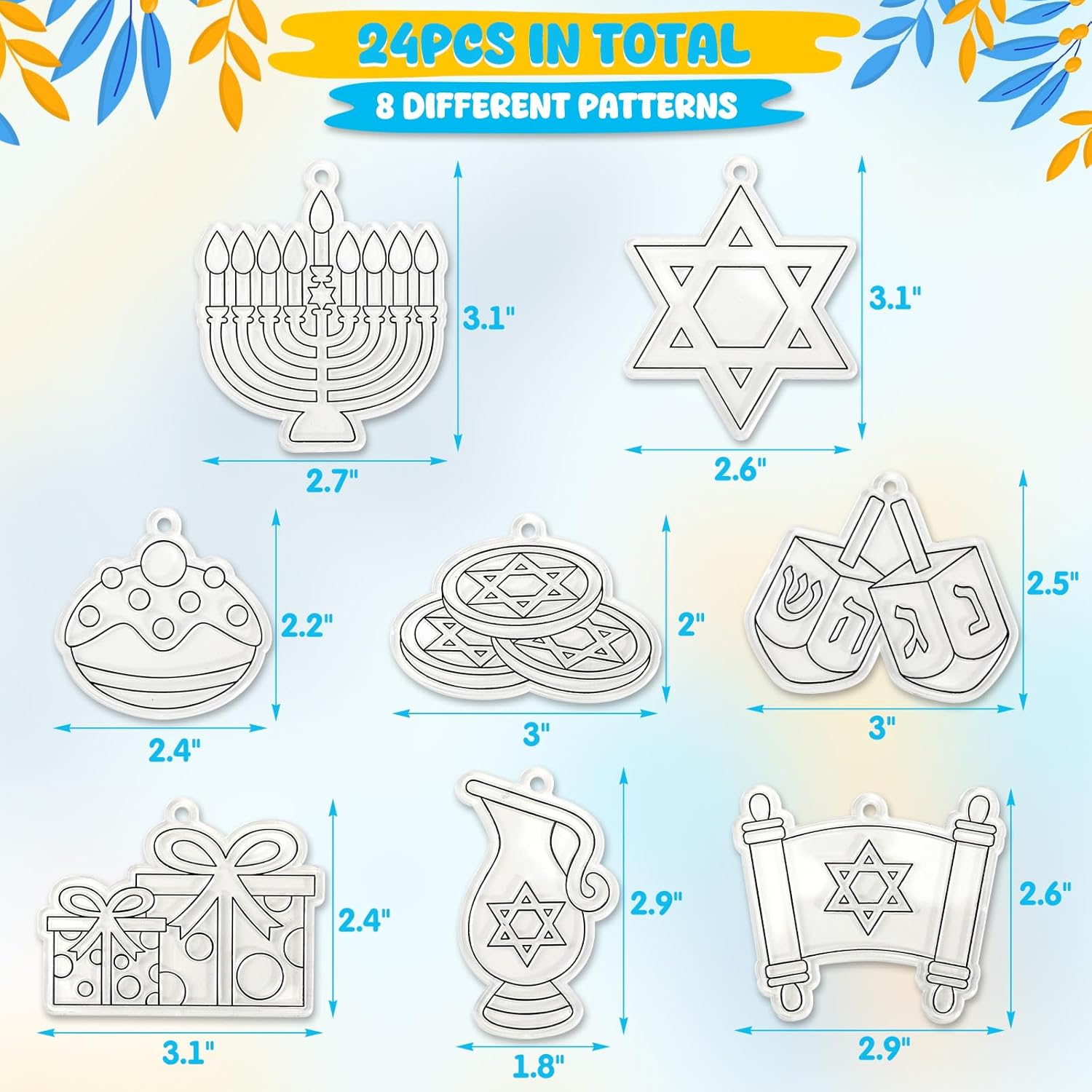 Vansolinne Hanukkah Suncatcher Crafting Kit for Kids