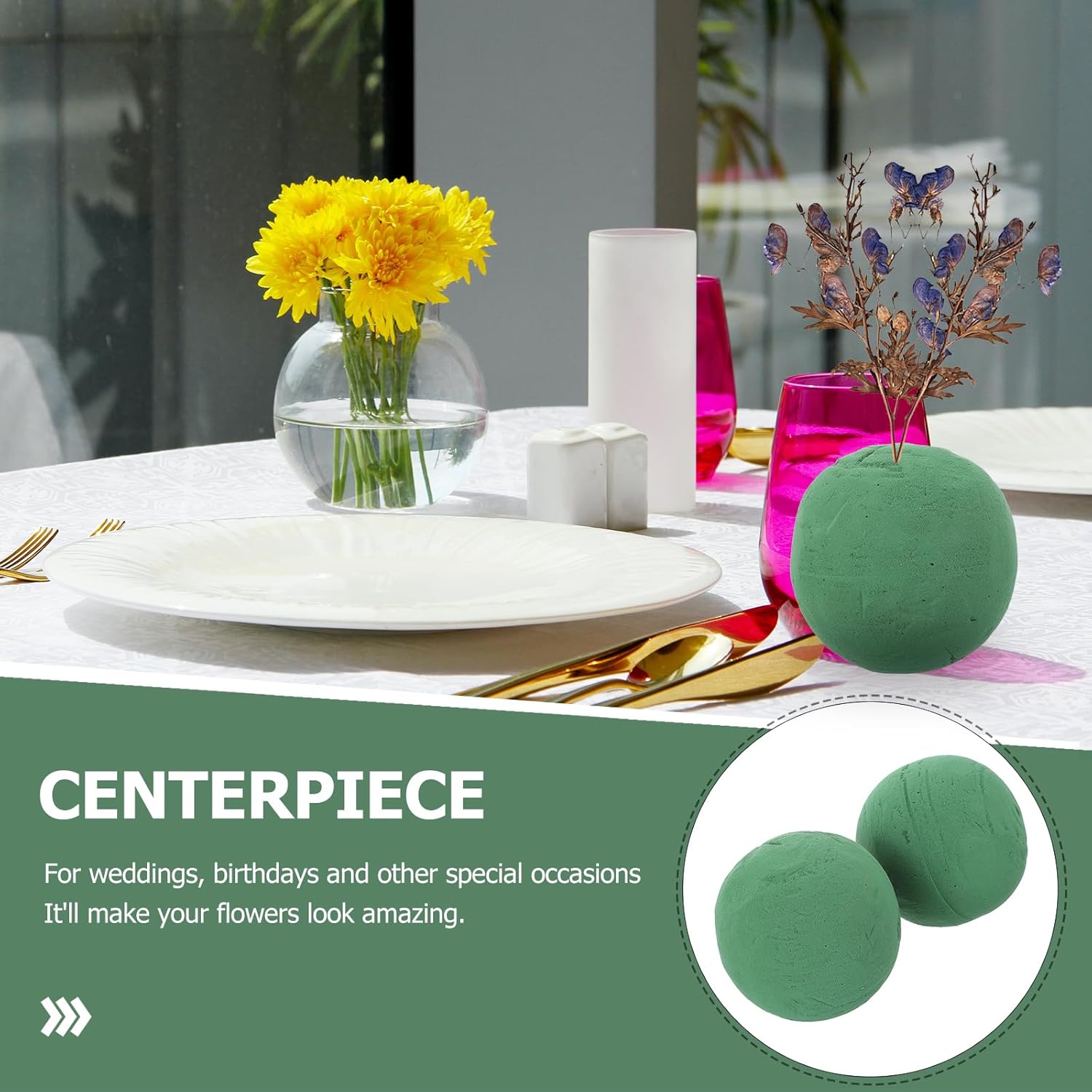 NOLITOY 2Pcs Floral Foam Spheres 472 Inch
