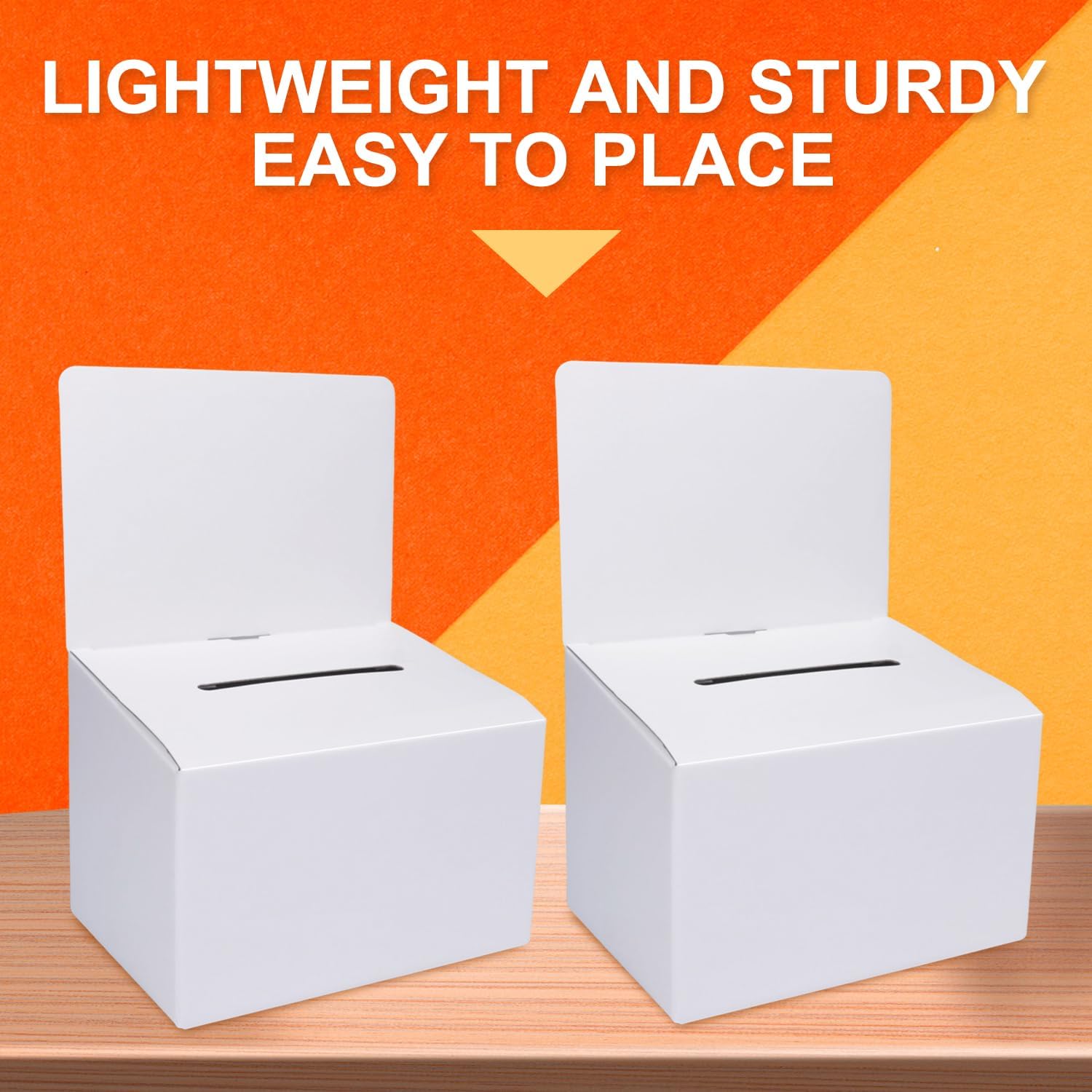 GRAWUN 3 Pack White Card Suggestion Boxes with Slot