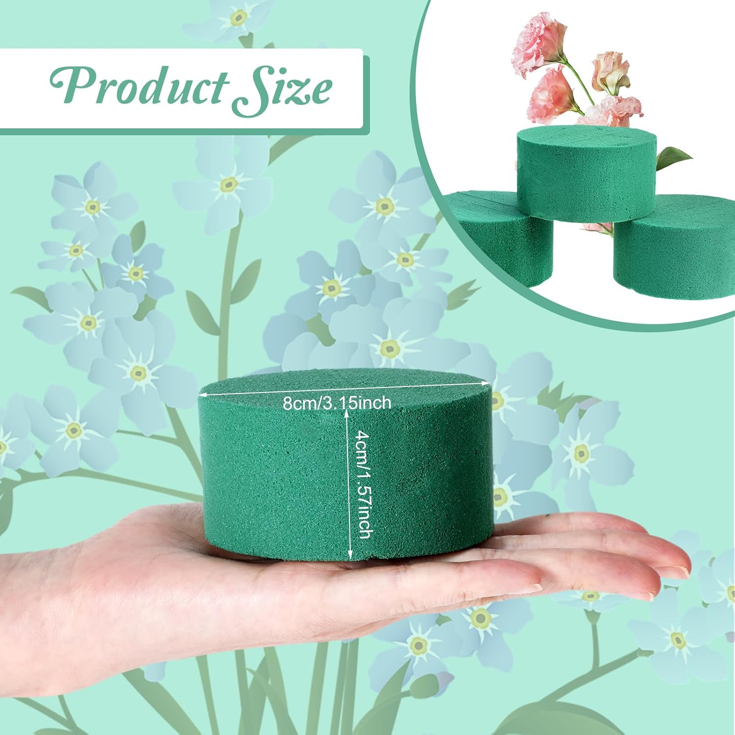 4Pcs Round Floral Foam Blocks for Flower Arrangements