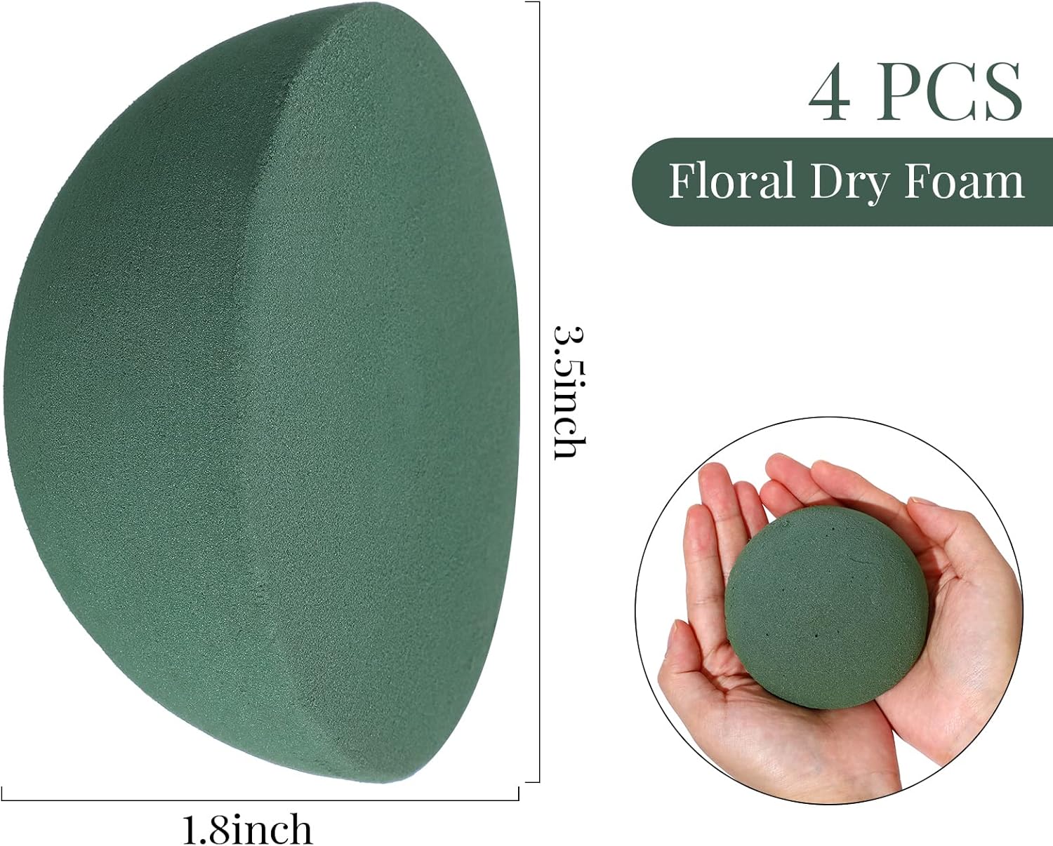 Boao Floral Dry Foam Half Ball 4 Pack