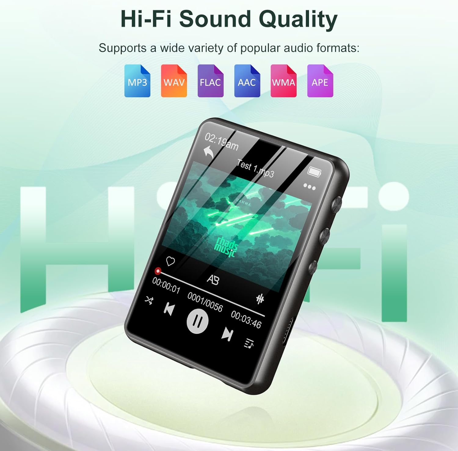 128GB MP3 Player with Bluetooth 54 and Built-in Speaker