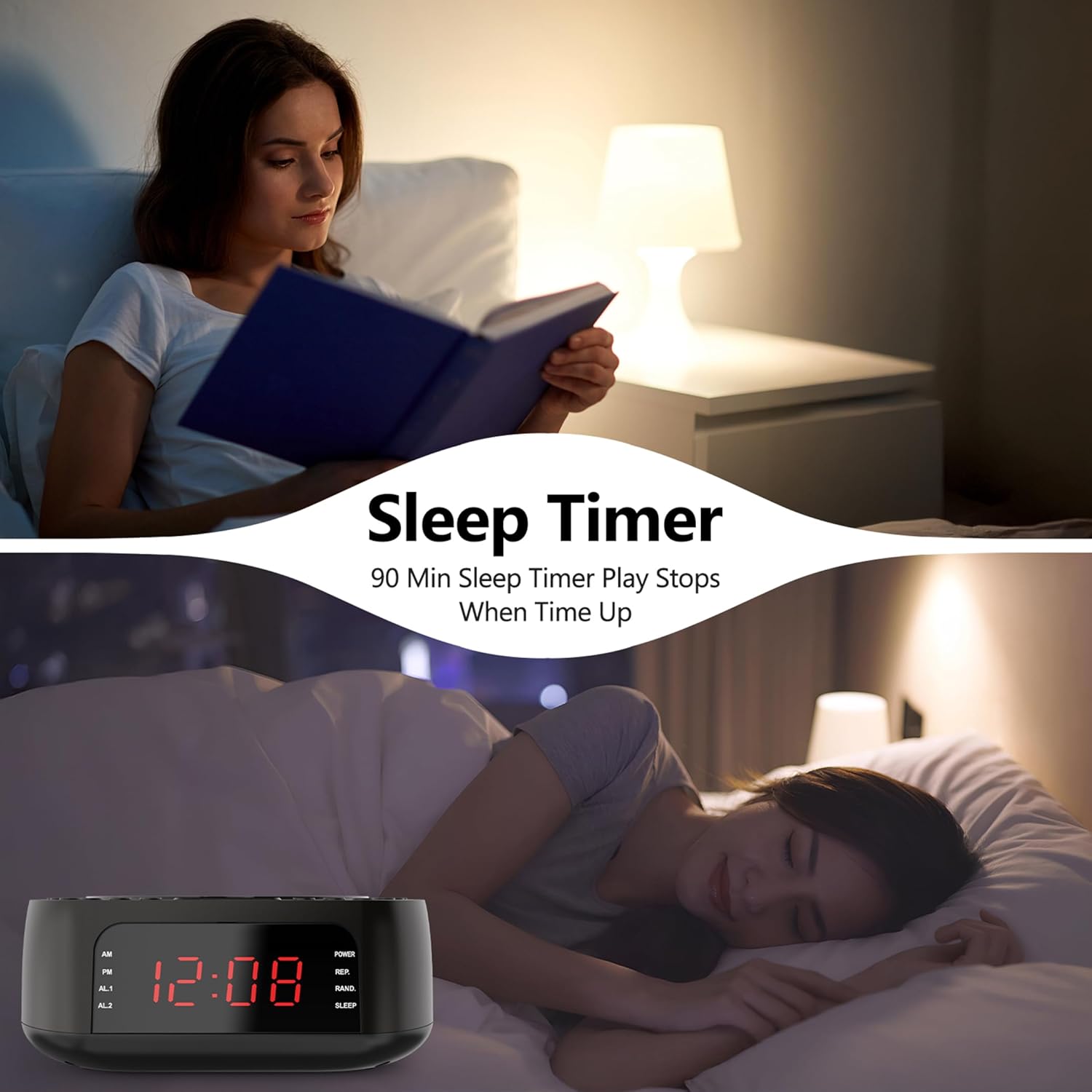 CD Player Alarm Clock with Remote and Bluetooth