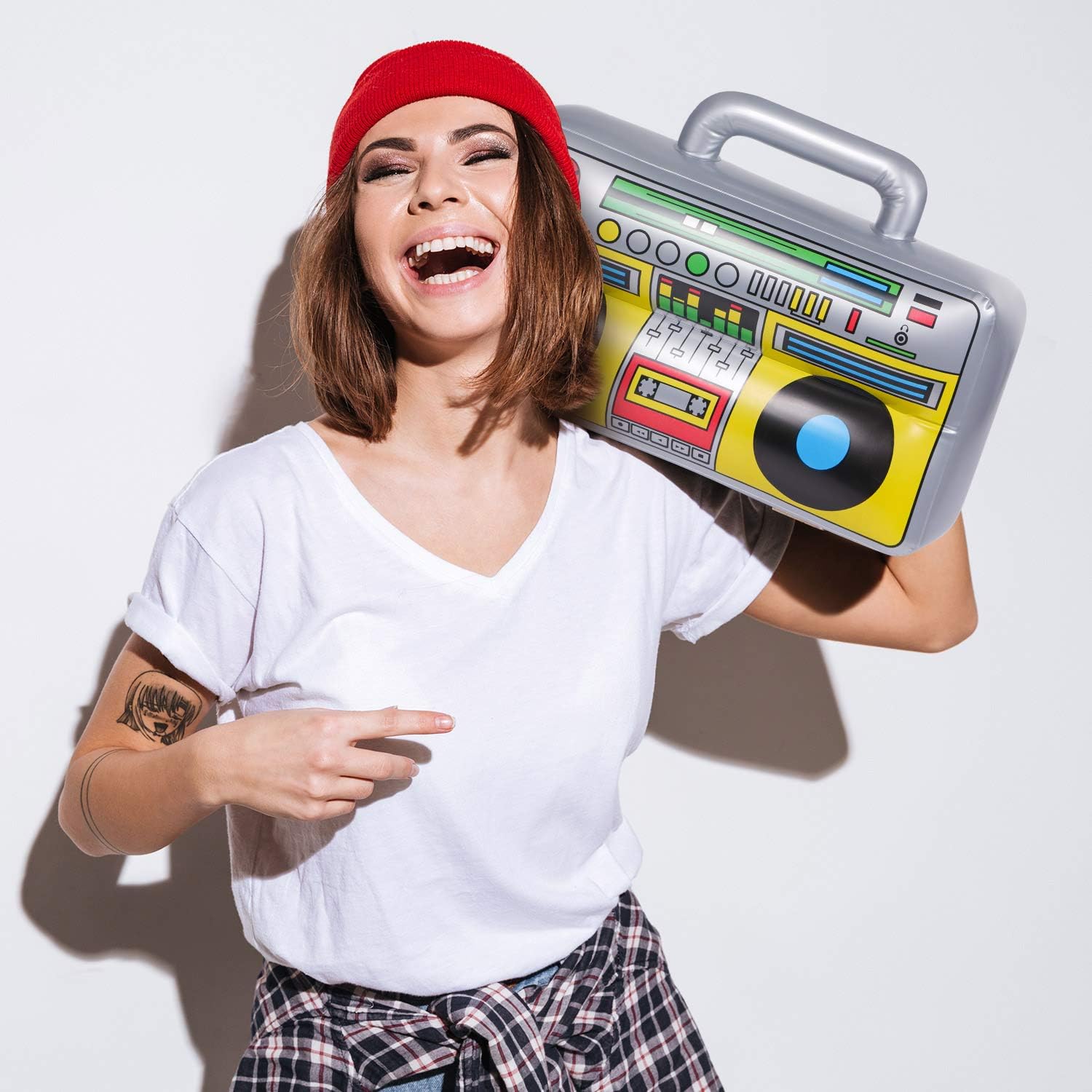6 pcs Inflatable Boombox 80s 90s Party Decor