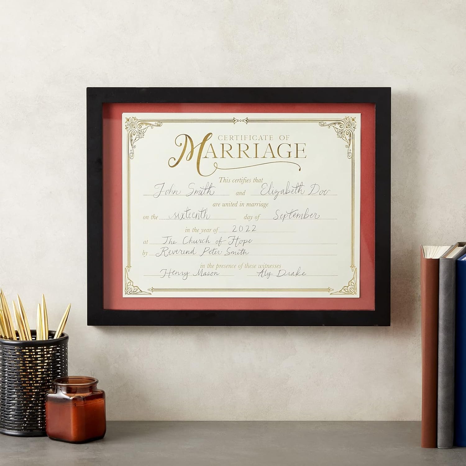 48 Pack Wedding Certificates with Gold Foil Edges