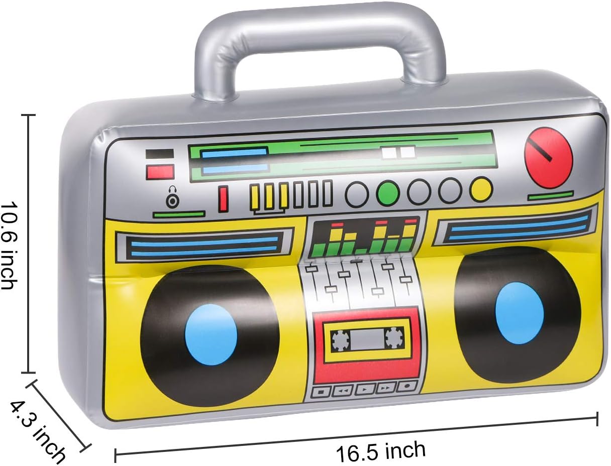 6 pcs Inflatable Boombox 80s 90s Party Decor
