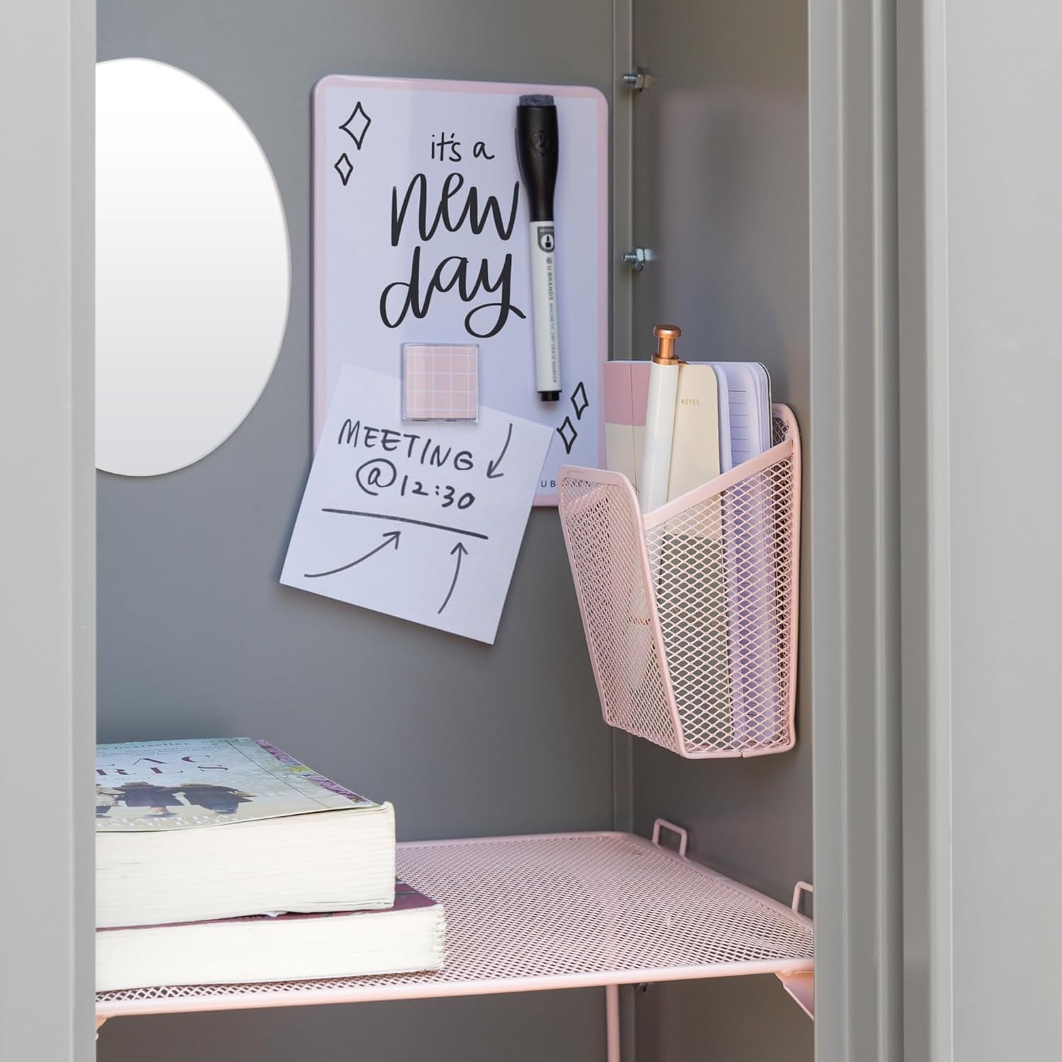 U Brands Locker Organizer Kit Blush 11-Piece