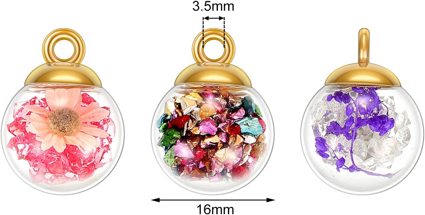 WILLBOND 88 Piece 16mm Mixed Glass Ball Charms for DIY Jewelry