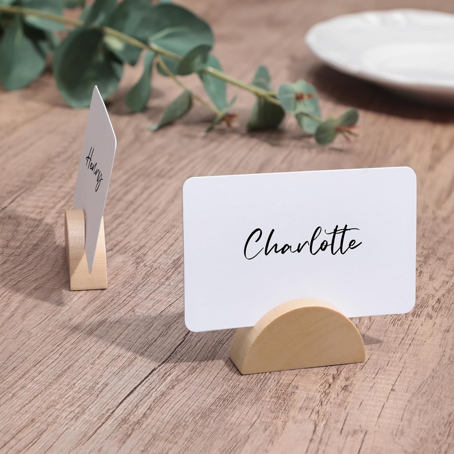 UNIQOOO 10 Set 2 Inch Arch Wood Stand with Cards