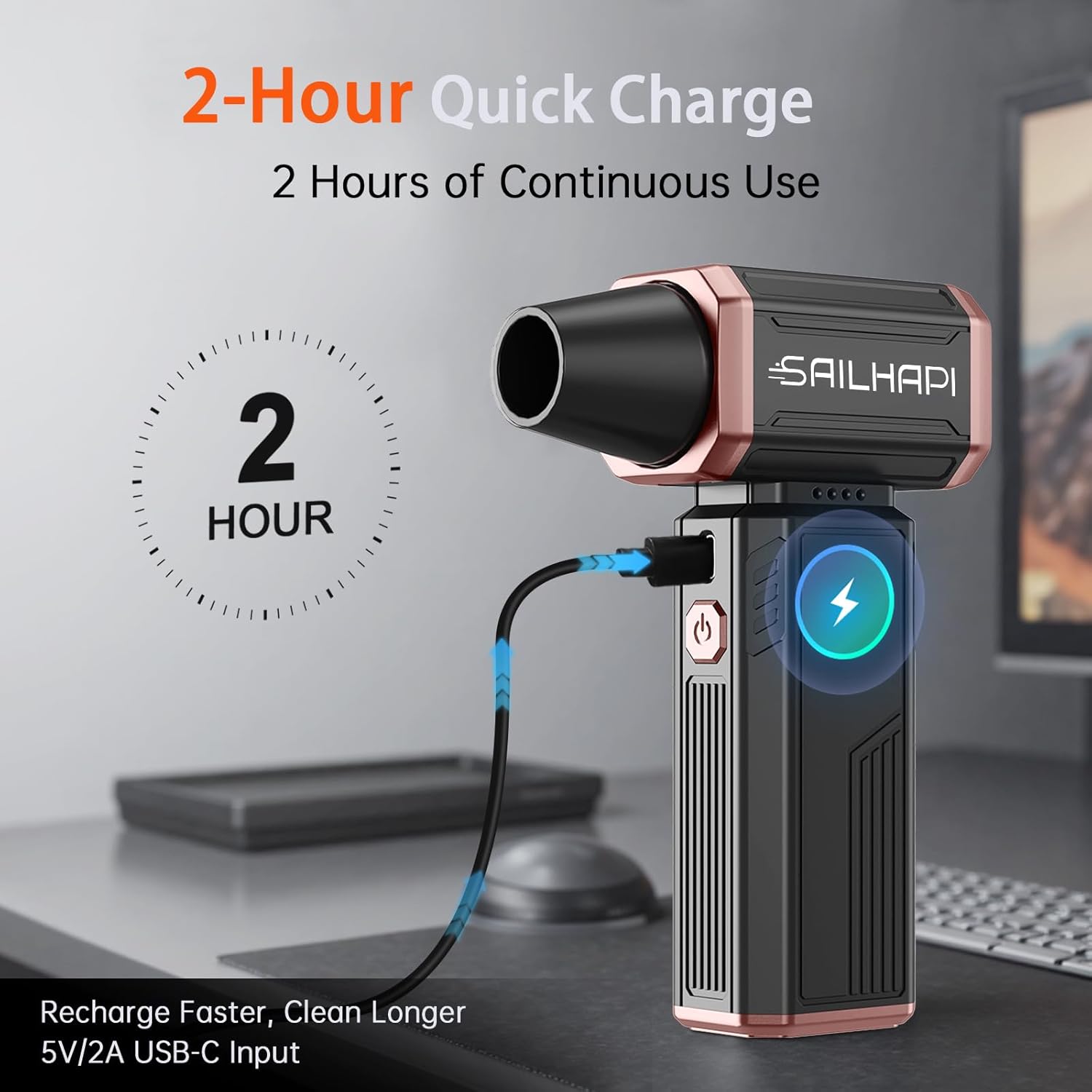 Sailhapi Compressed Air Duster 300000 RPM Cordless