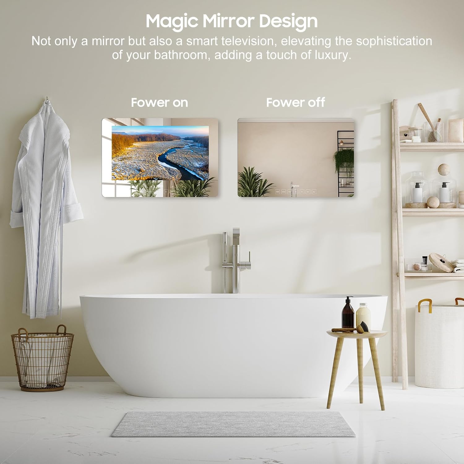 SYLVOX 32 Inch Smart Mirror TV for Bathroom