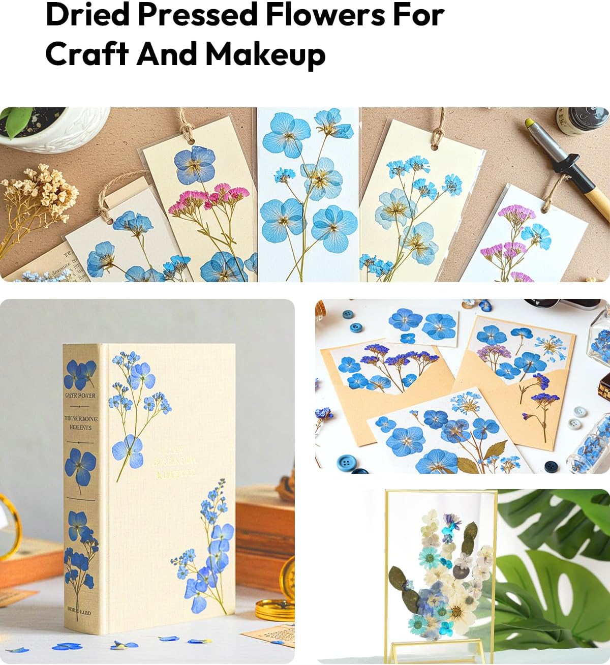 174 Pcs Dried Flowers Pressed for Crafts