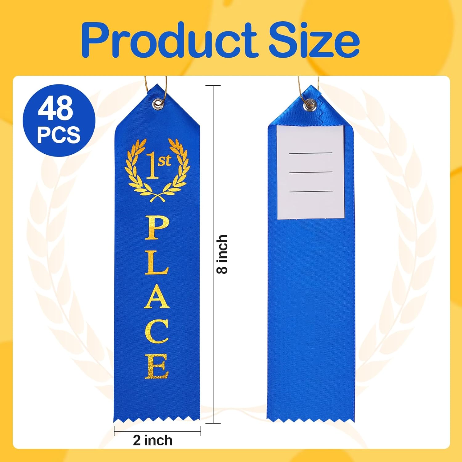 48PCS Award Ribbons with Event Card and Gold Rope
