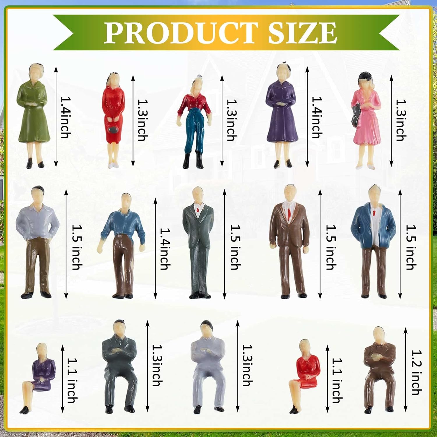 Juexica 30 Pcs Mini People Figurines 150 Scale Model Train Accessories