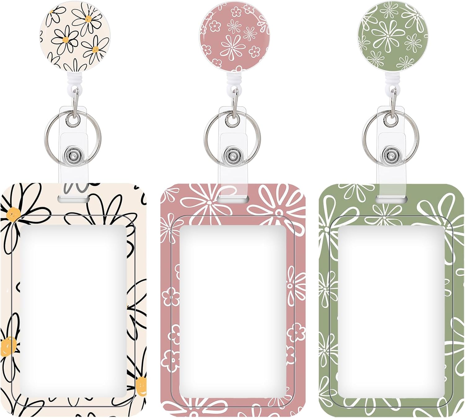 3 Set Heavy Duty Badge Holder with Retractable Reel