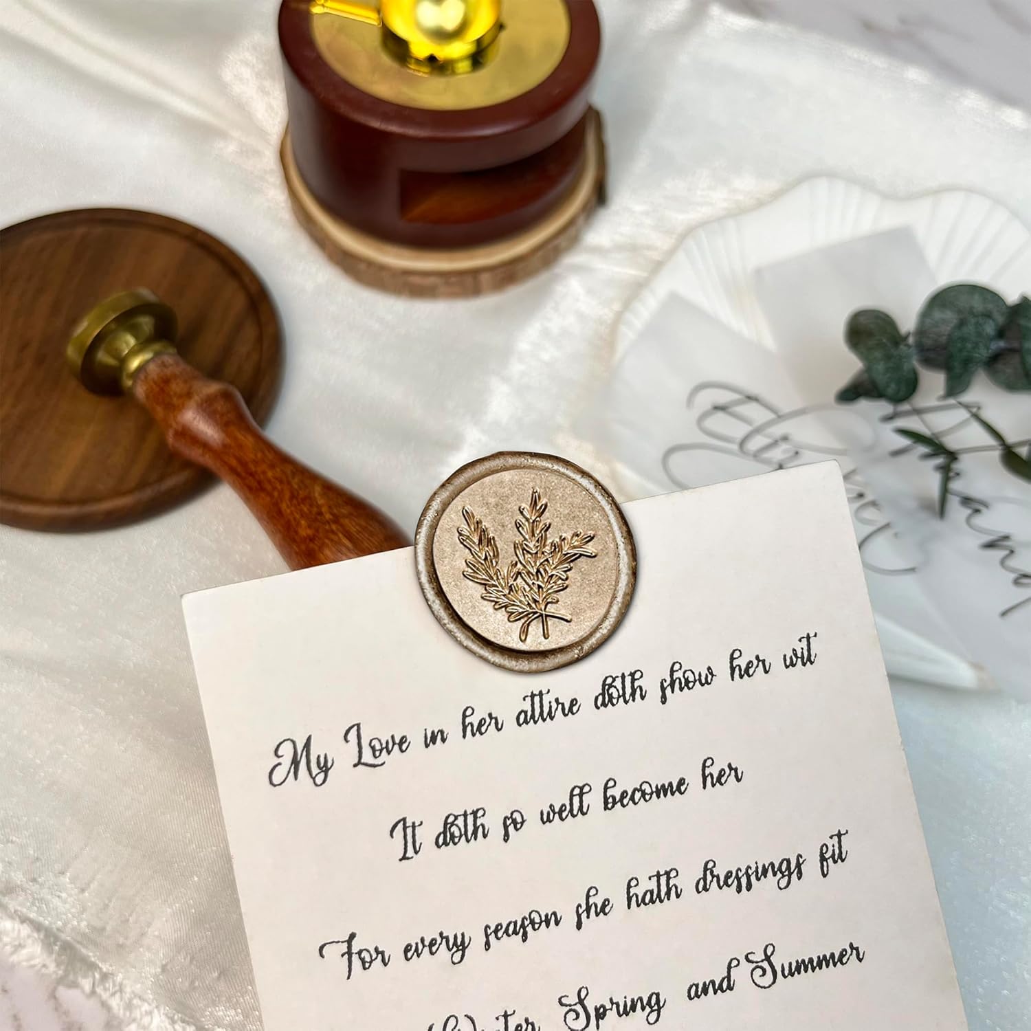 100Pcs Rosemary Wax Seal Stickers for Envelopes and Invitations