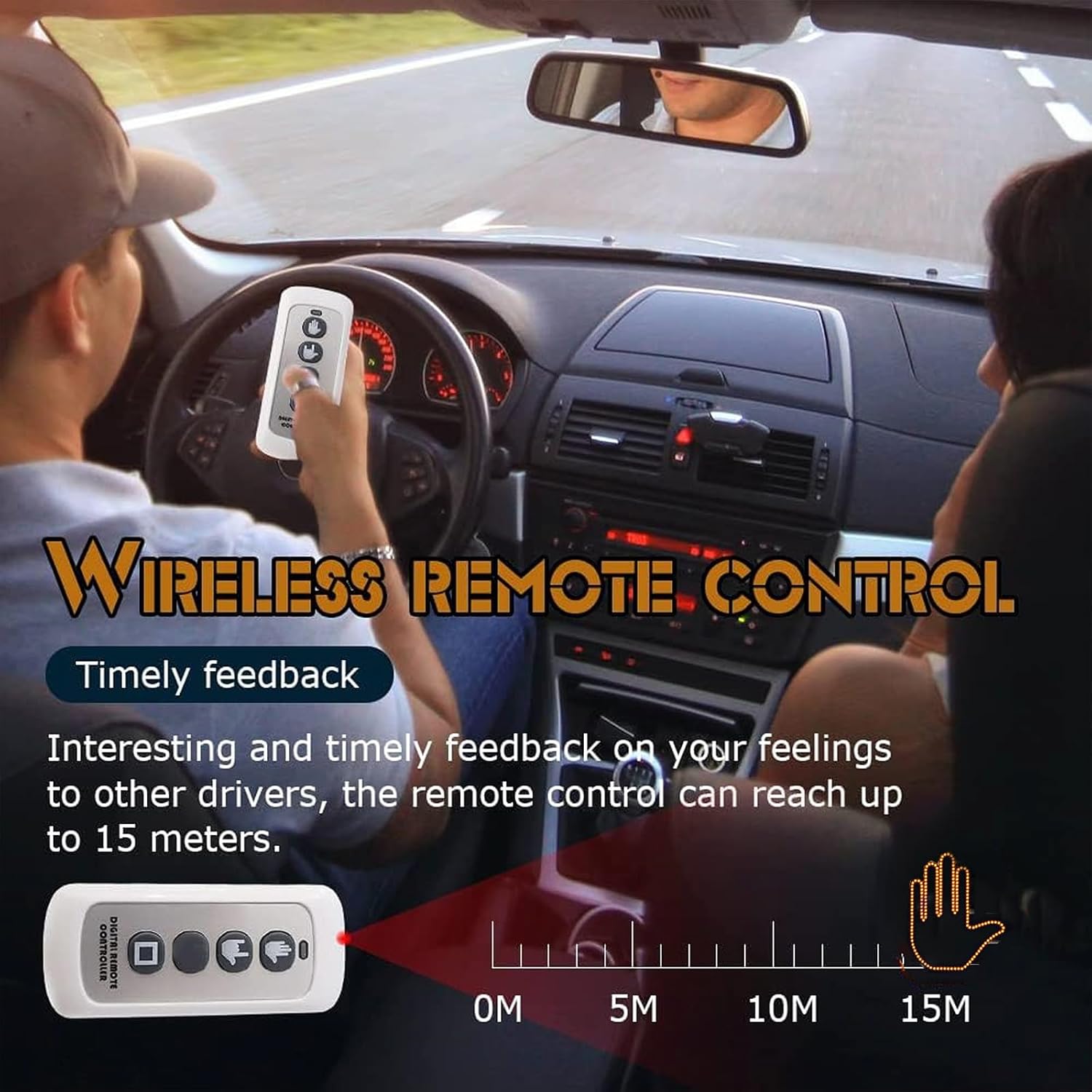 Finger Gesture Light - Remote Controlled LED Hand Sign for Car Truck
