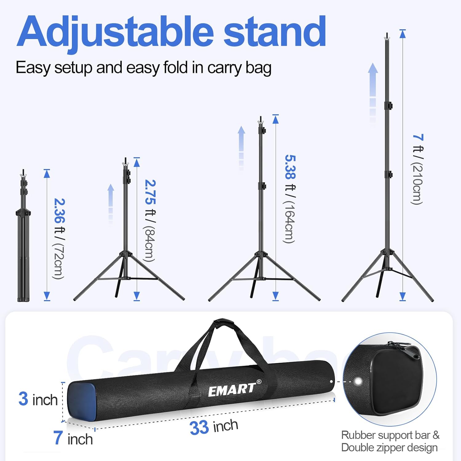 EMART 10x7ft Adjustable Photo Studio Backdrop Stand Kit