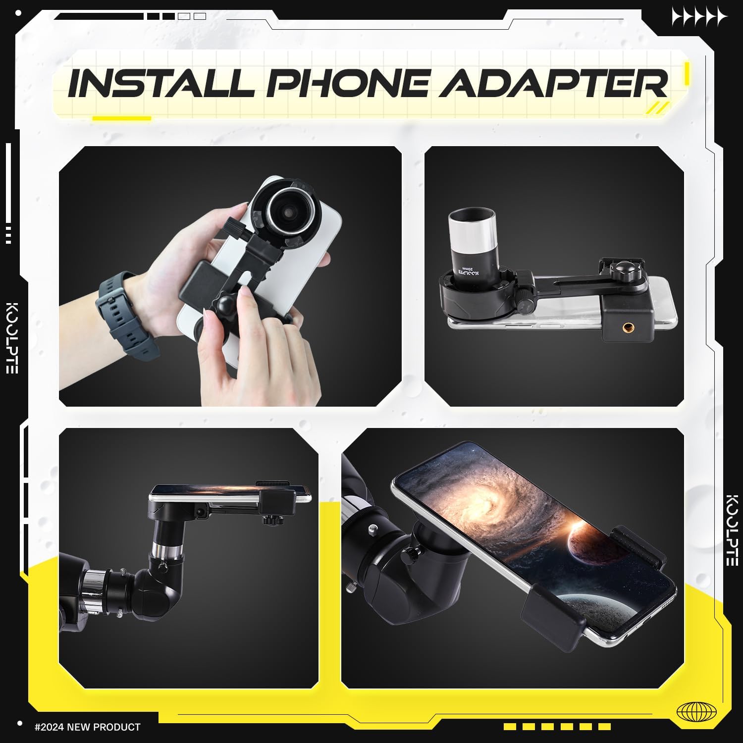 Koolpte 90mm Aperture High Power Telescope with AZ Mounting Base and Accessories