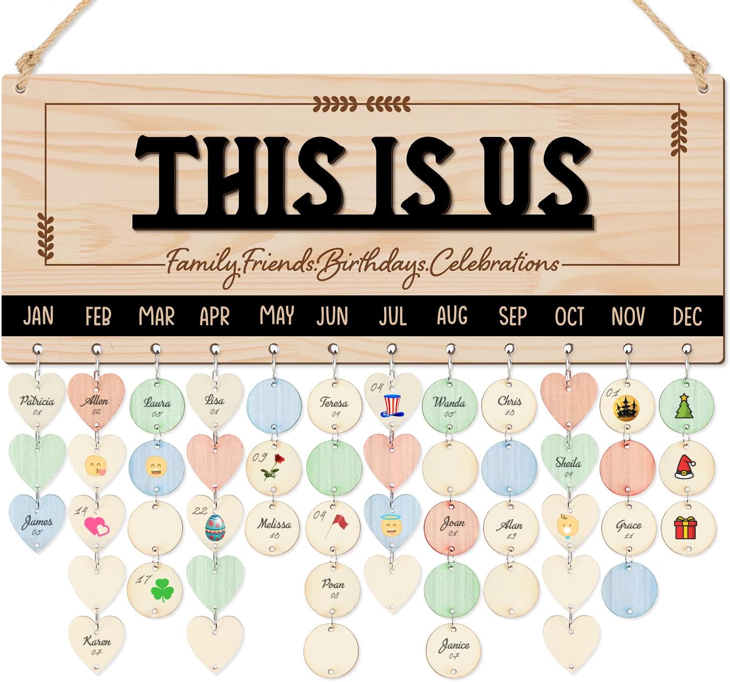 CHDITB 3D This is Us Birthday Calendar Wall Hanging