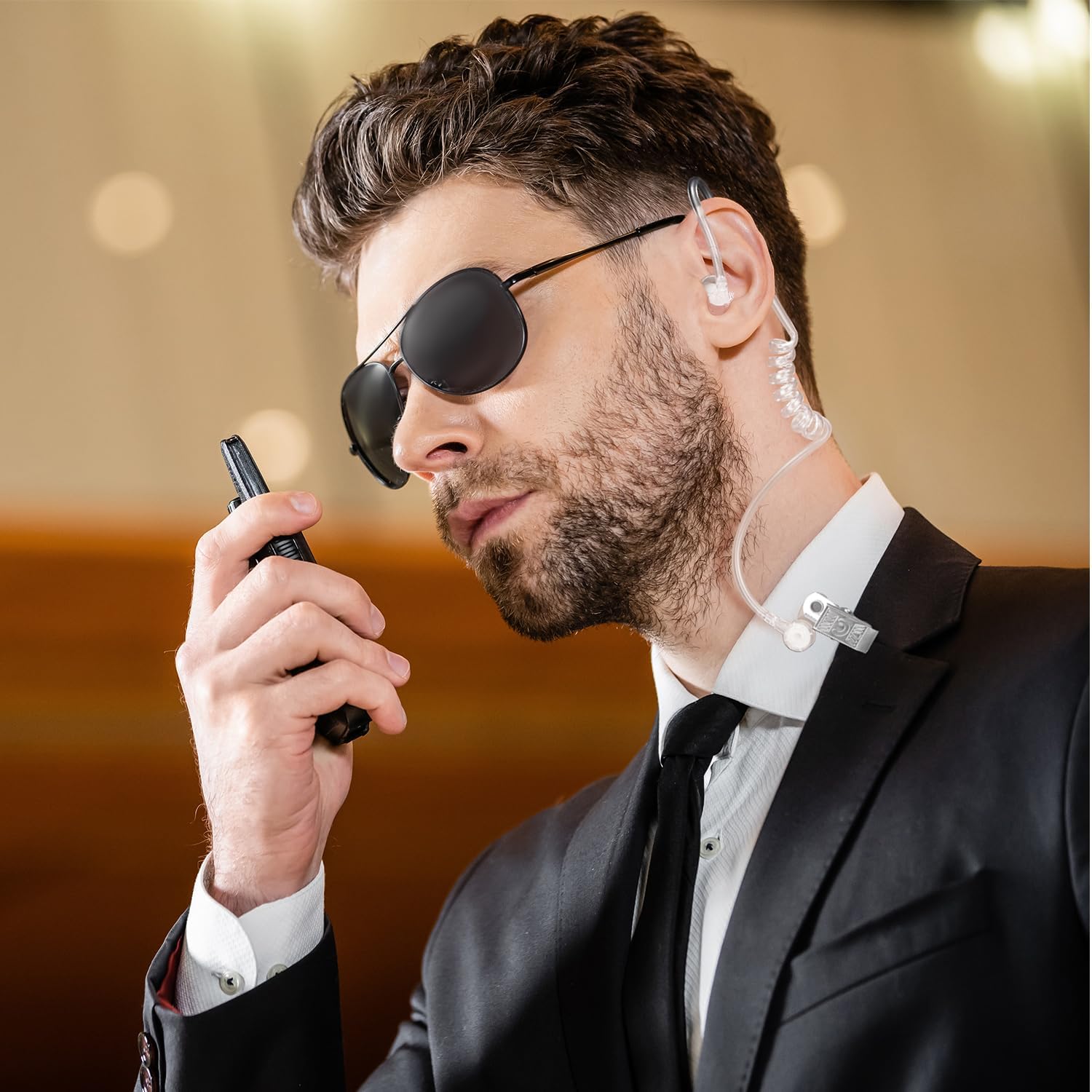 4 Pack Fake Spy Earpiece for Halloween Cosplay Role Play