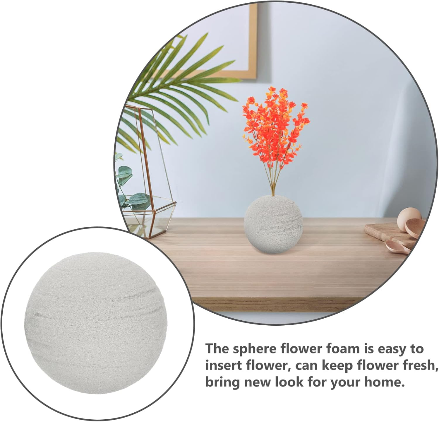 IMIKEYA 2pcs Sphere Floral Foam Balls for DIY Flower Arrangements