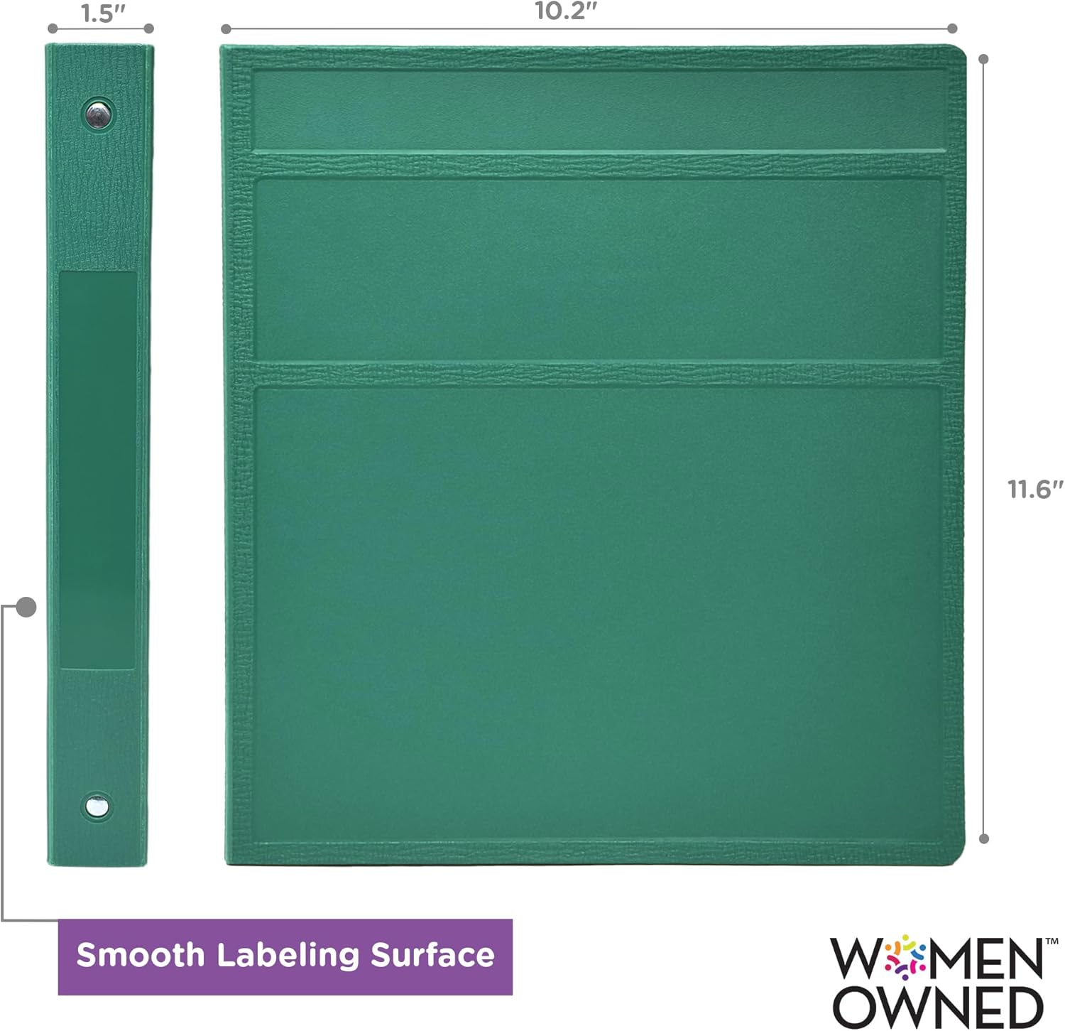 Carstens 1-Inch Heavy Duty 3-Ring Binder - Teal Durable Plastic Waterproof Cover