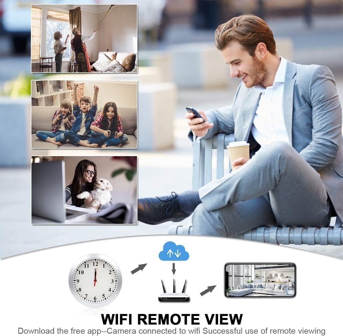 Hidden Spy Camera Wall Clock with HD WiFi and Motion Detection