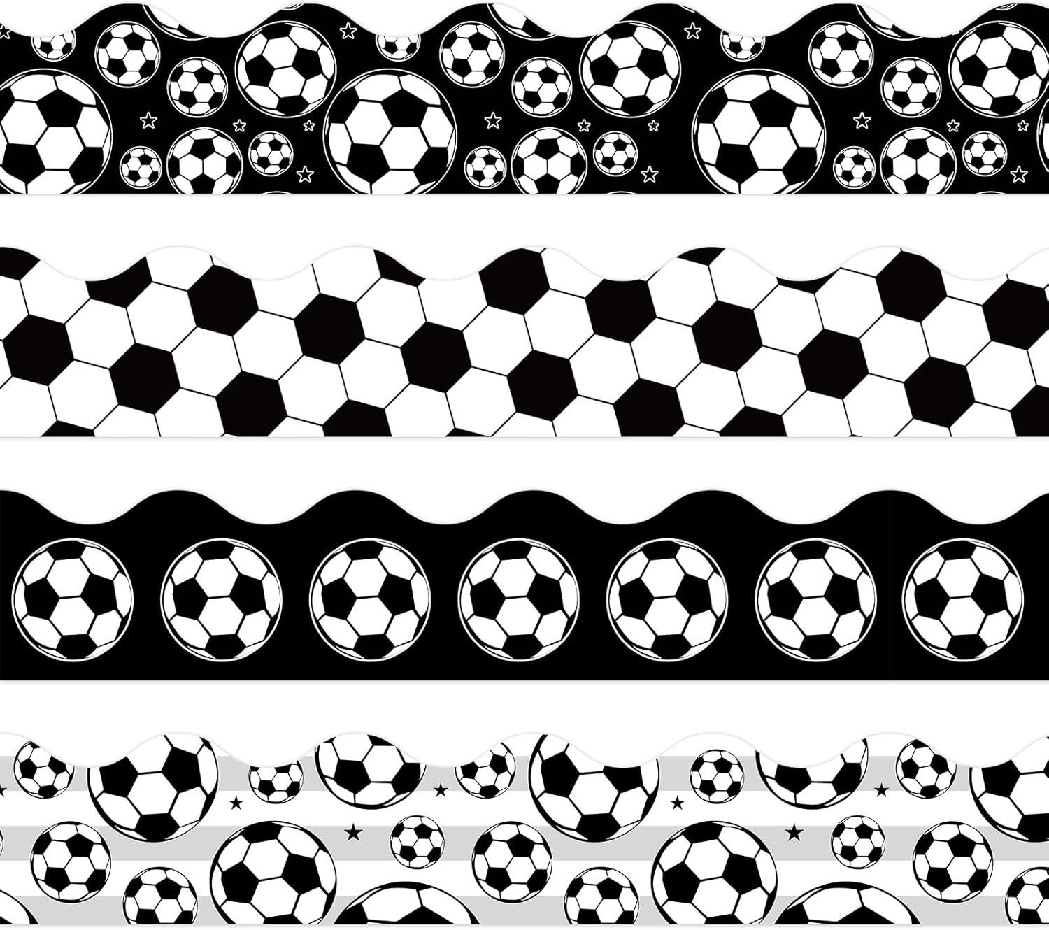 Whaline Soccer Ball Bulletin Board Borders 60 Pcs
