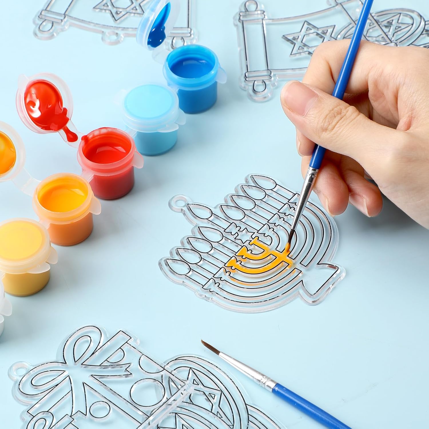 Vansolinne Hanukkah Suncatcher Crafting Kit for Kids