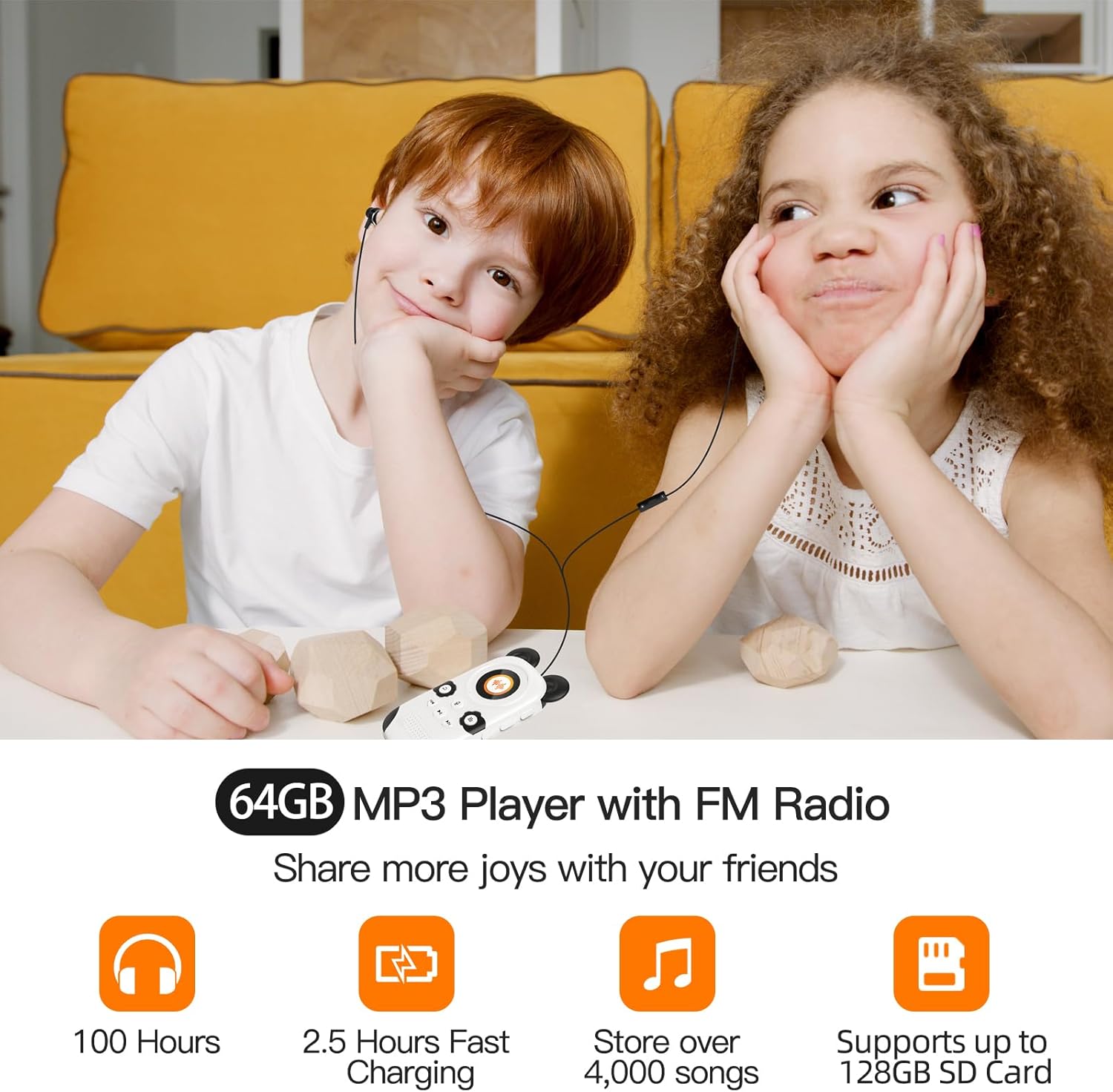 RUIZU 64GB MP3 Player for Kids with Bluetooth 53