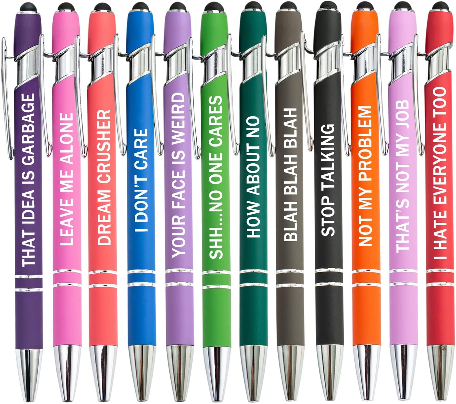 PASISIBICK 12 Funny Sarcasm Ballpoint Pens Set