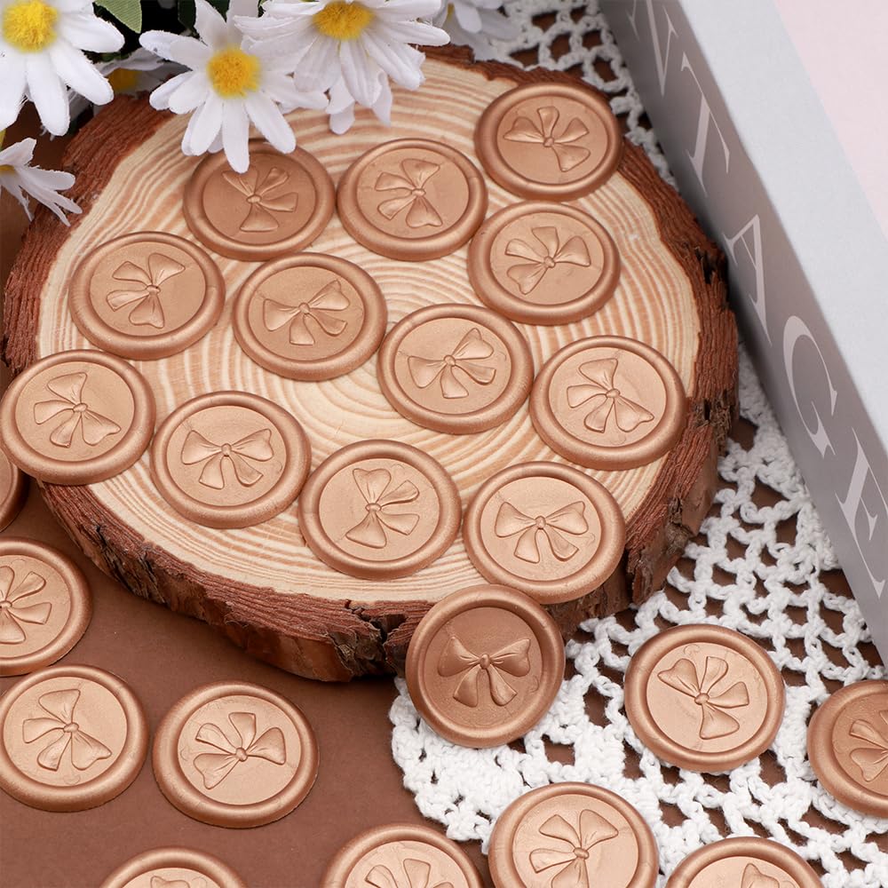 Bow Pattern Wax Seal Stickers 50PCS Self-Adhesive
