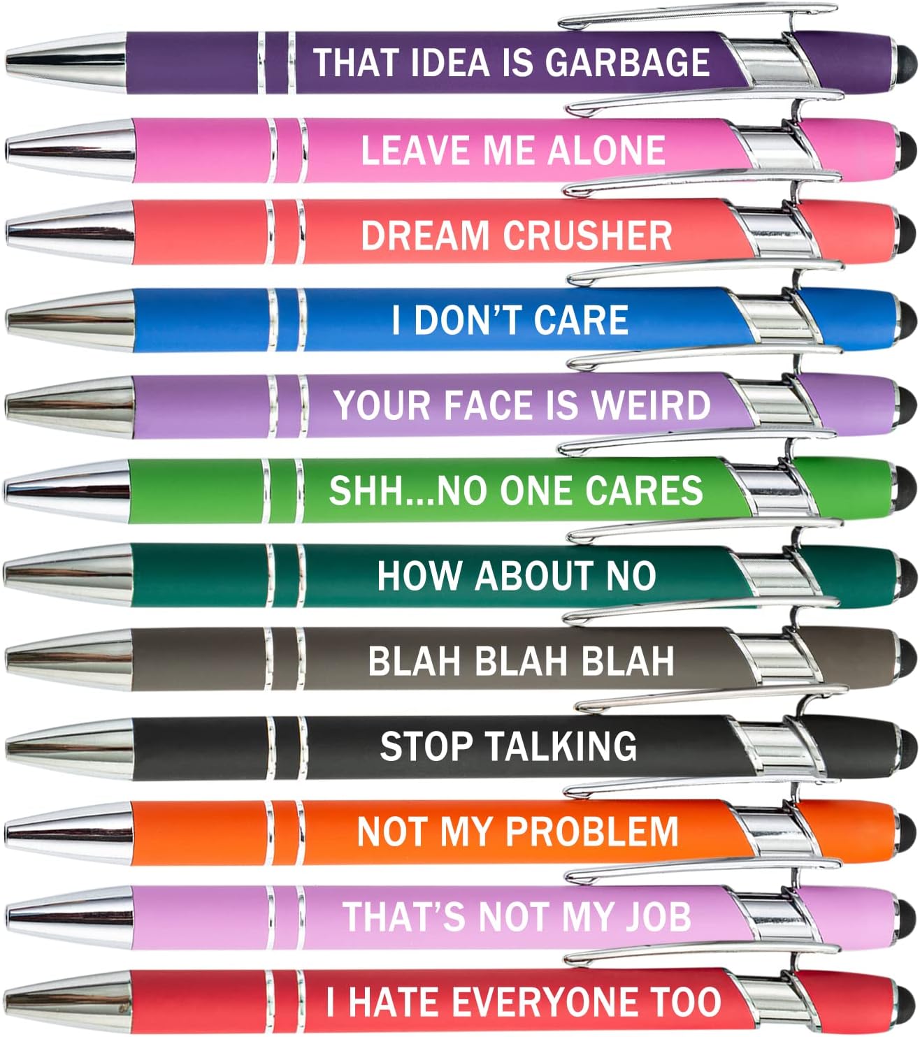 PASISIBICK 12 Funny Sarcasm Ballpoint Pens Set