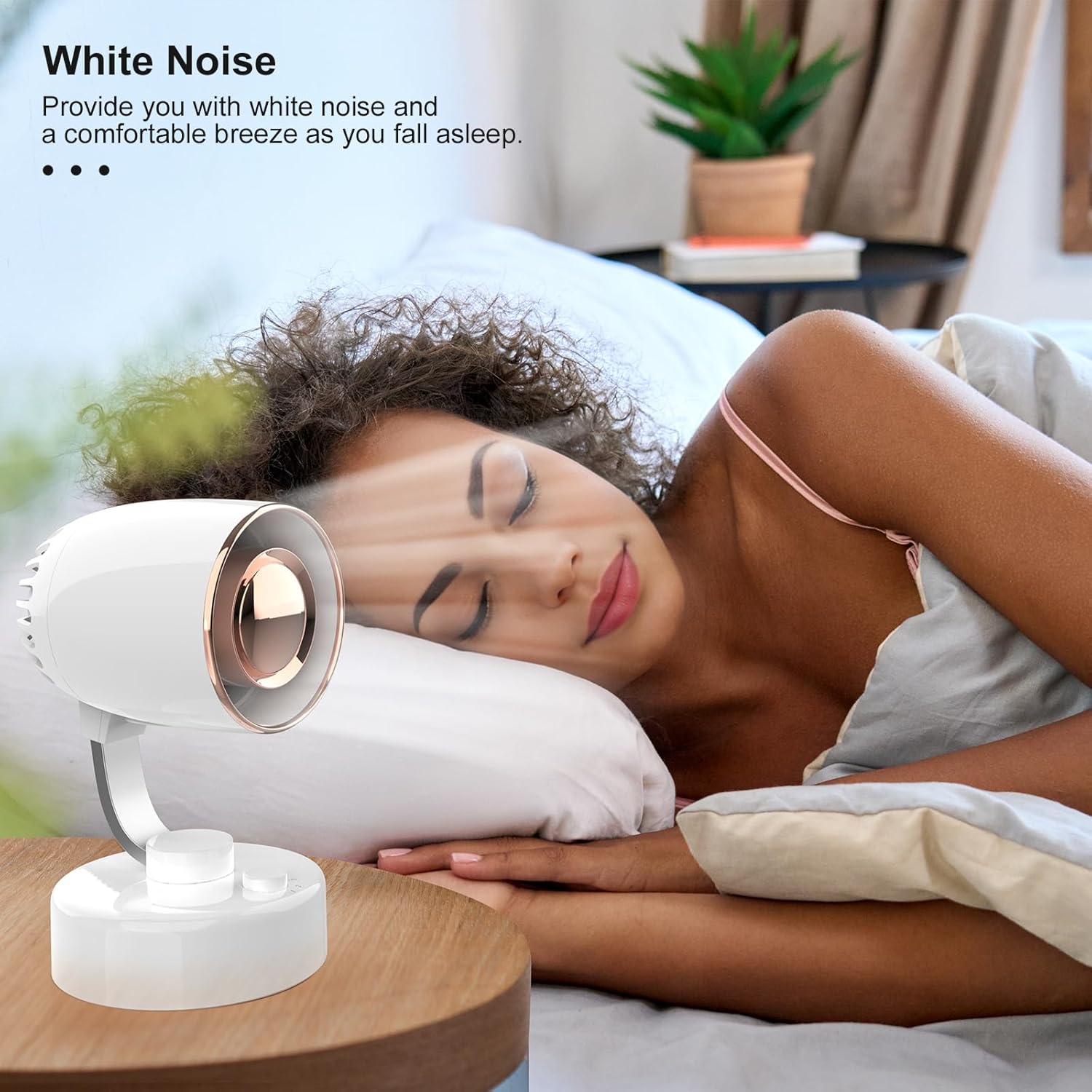 MrYoung Quiet Desk Fan - 4-Speed USB-C Rechargeable with 150 Oscillation